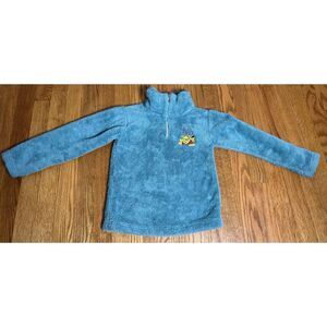 Winnie the Pooh Green/Blue Sherpa Fleece Pullover Sweater Size 6 1/4 Zip